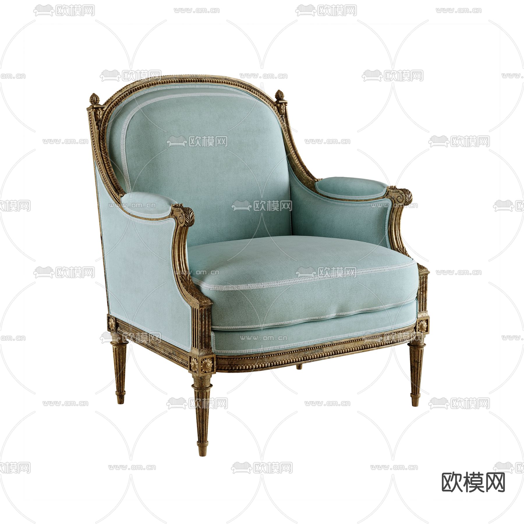 美式沙发椅 休闲椅3d模型下载