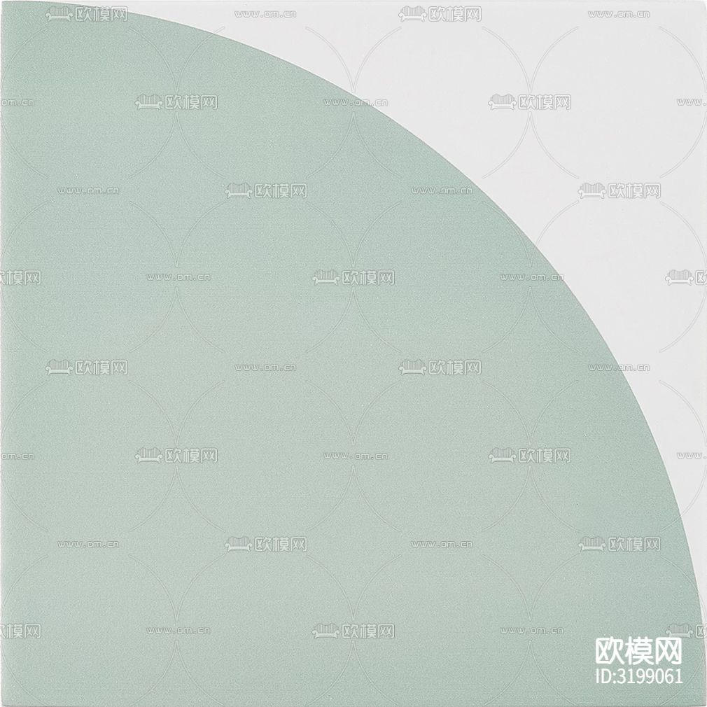 绿色现代简约花砖下载（渲染图1）