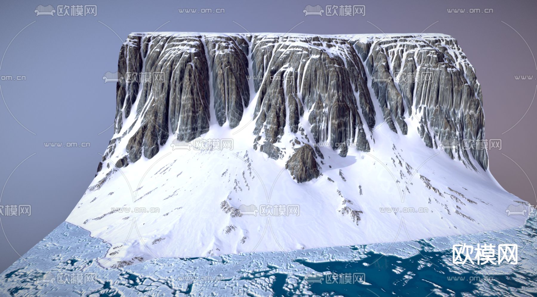 现代冰川地貌3d模型下载（渲染图2）