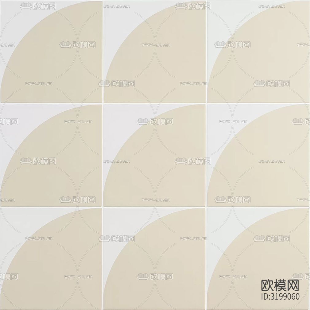 现代简约花砖下载（渲染图2）