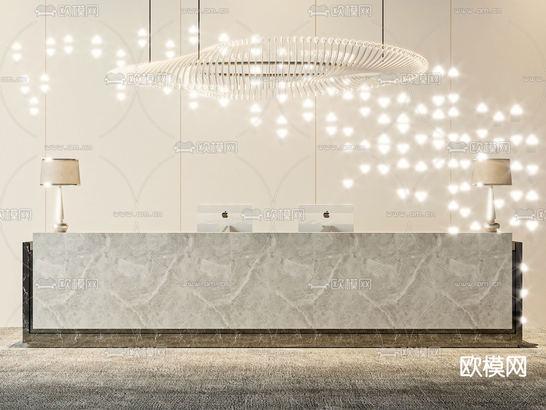 接待前台 咨询前台3d模型下载