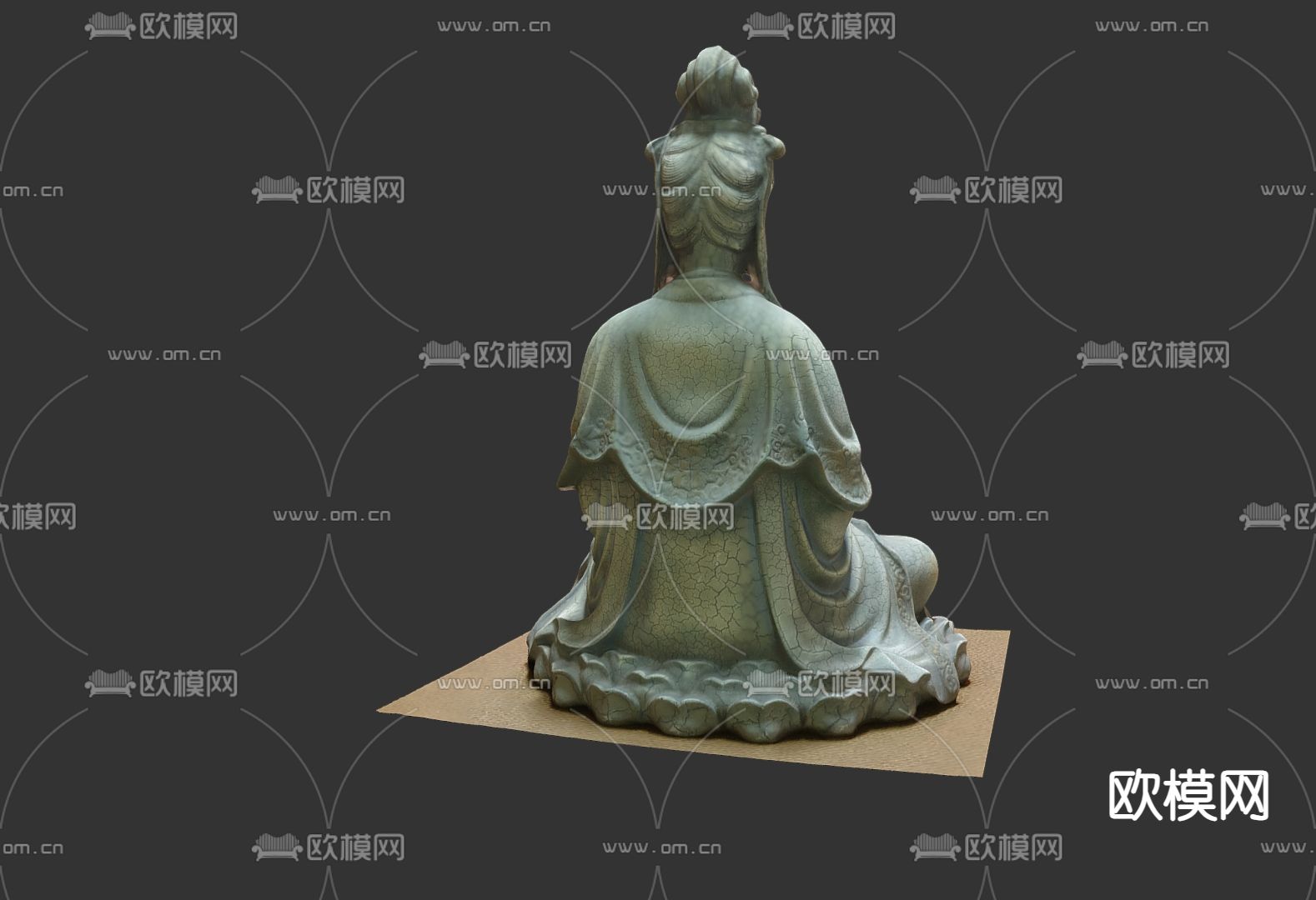 中式佛像 菩萨雕塑3d模型下载（渲染图3）