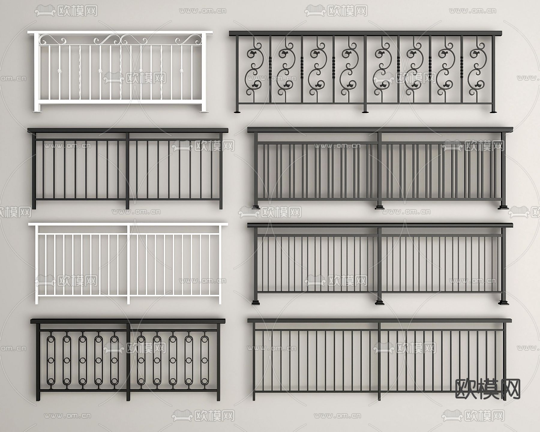 栏杆 护栏 围栏 防护栏3d模型下载