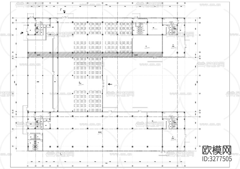 現(xiàn)代宿舍食堂大樓cad施工圖下載(渲染圖5)