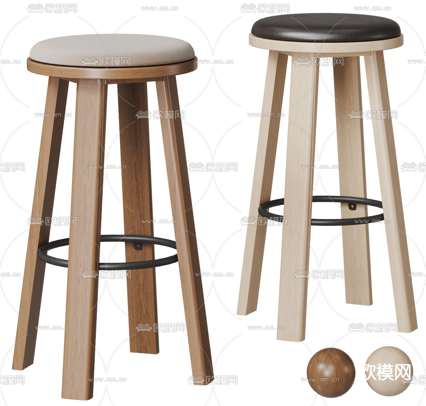 侘寂吧椅 吧凳 高脚凳3d模型下载