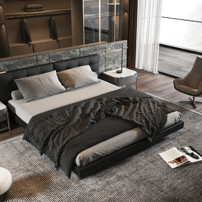 Minotti 双人床su模型 