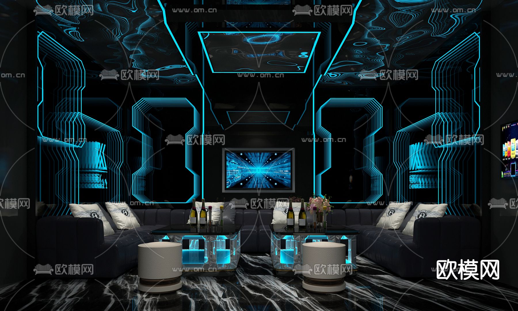 现代KTV包厢3d模型下载