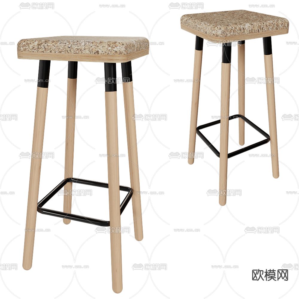 MARCO 吧椅 木吧凳3d模型下载