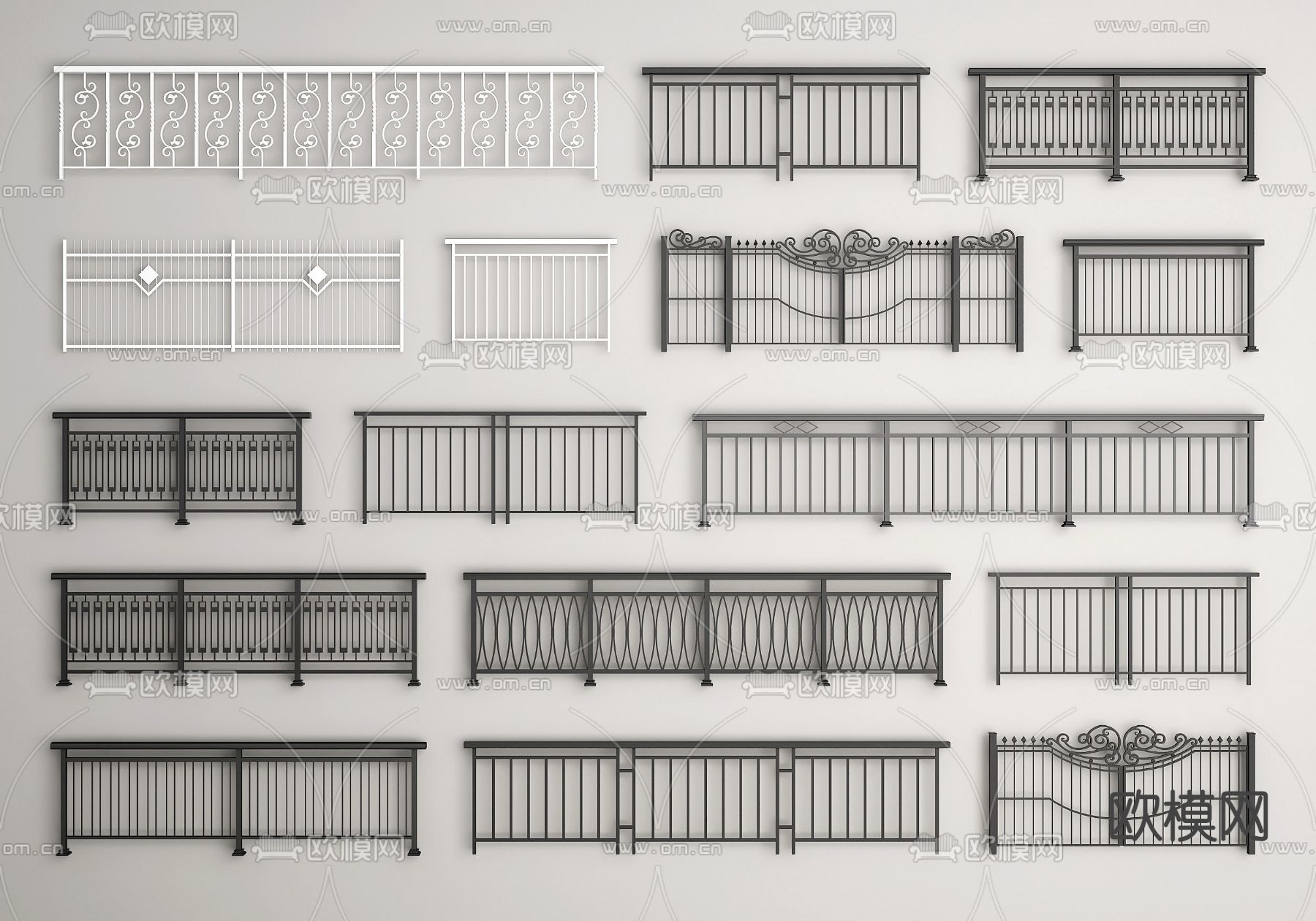 栏杆 护栏 围栏 栅栏 防护栏3d模型下载