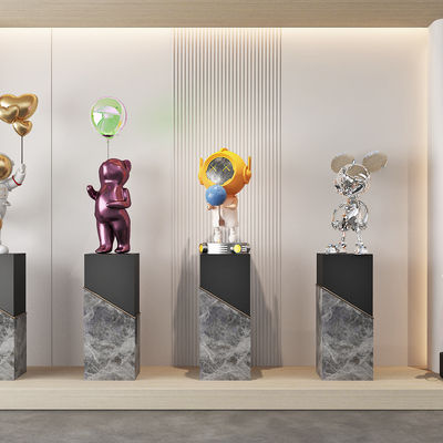  现代雕塑摆件 潮玩公仔su模型 