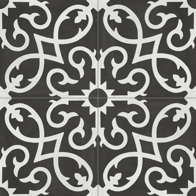  黑色现代简约花砖 