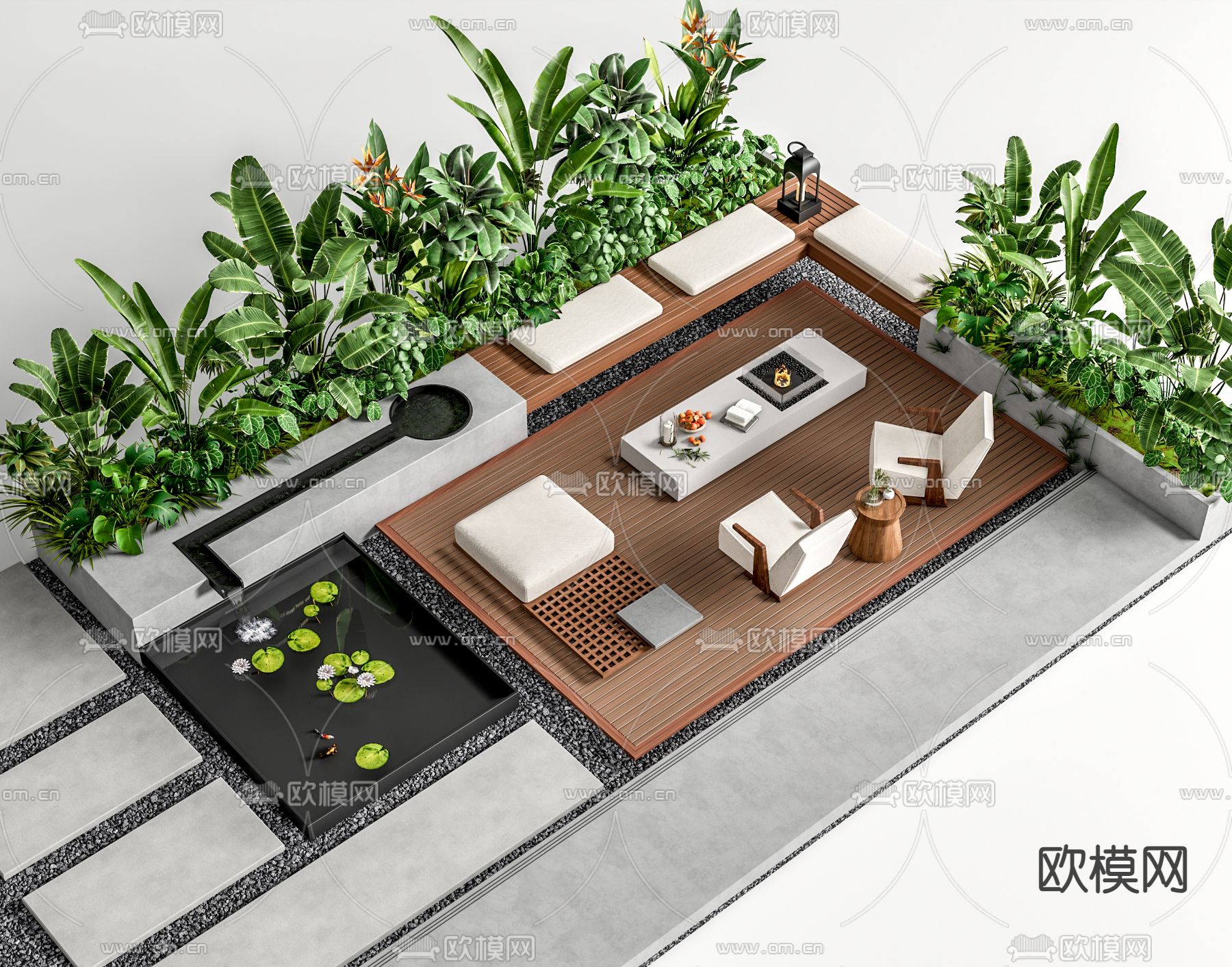 庭院沙发 户外沙发 卡座沙发3d模型下载