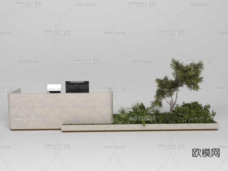 前台 服务台 接待台3d模型下载