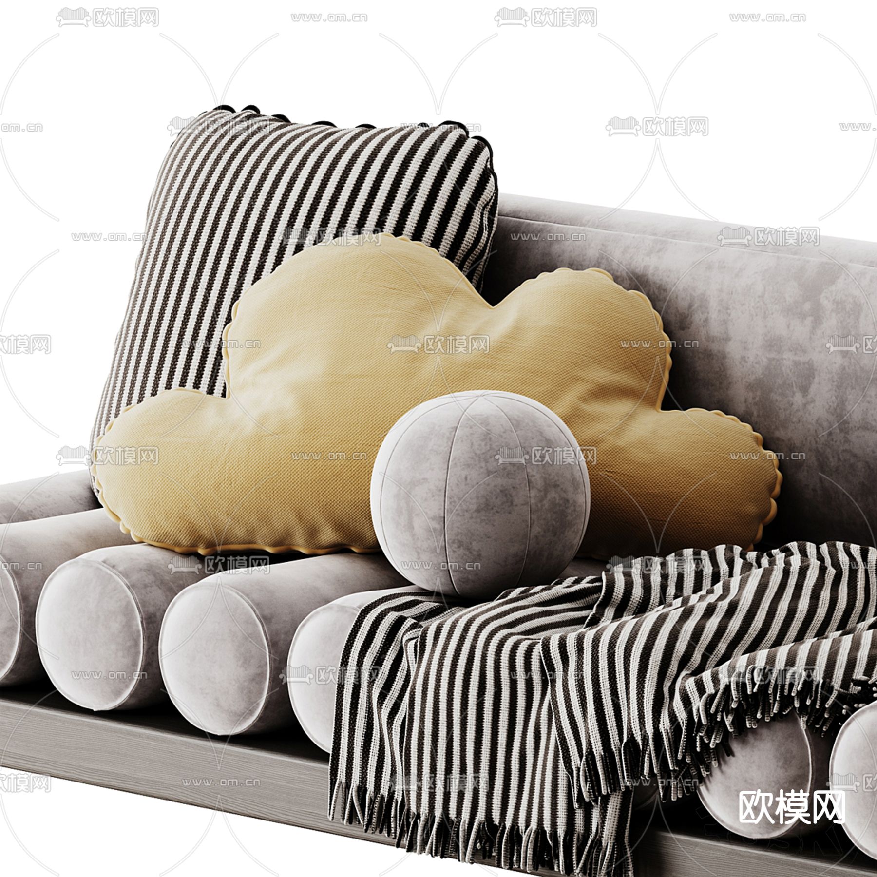 飘窗垫 沙发垫 靠垫 坐垫3d模型下载（渲染图2）