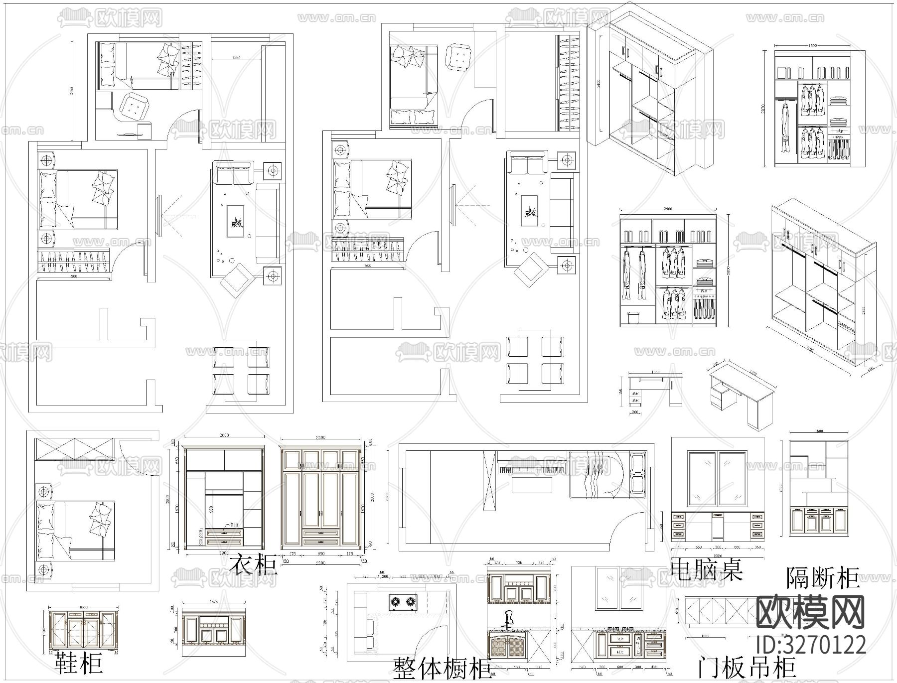 定制柜cad图库下载（渲染图7）