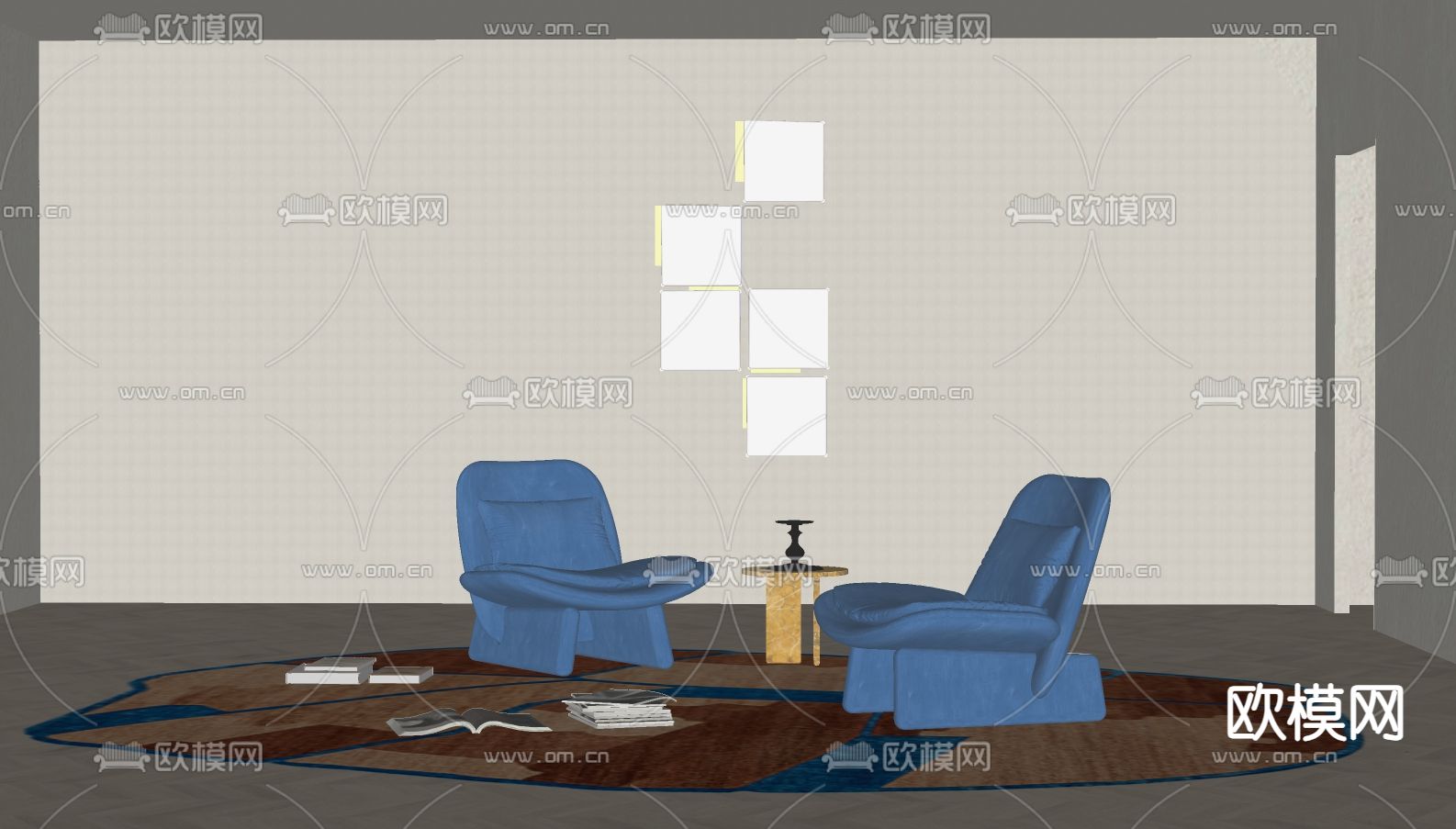 baxter 单椅su模型下载（渲染图1）