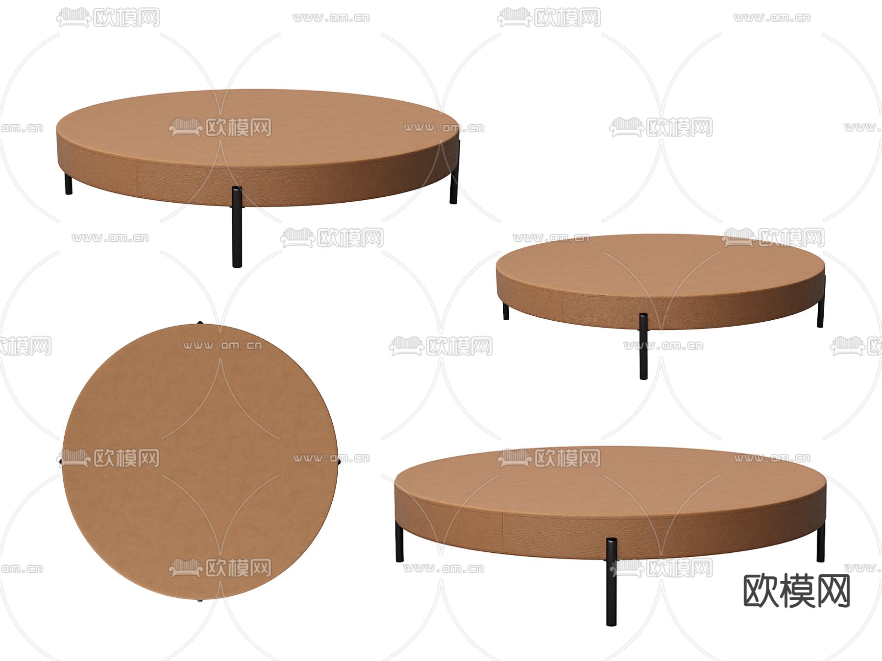圆形茶几3d模型下载