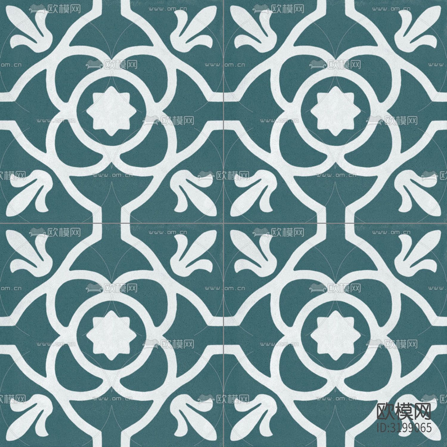 绿色现代简约花砖下载