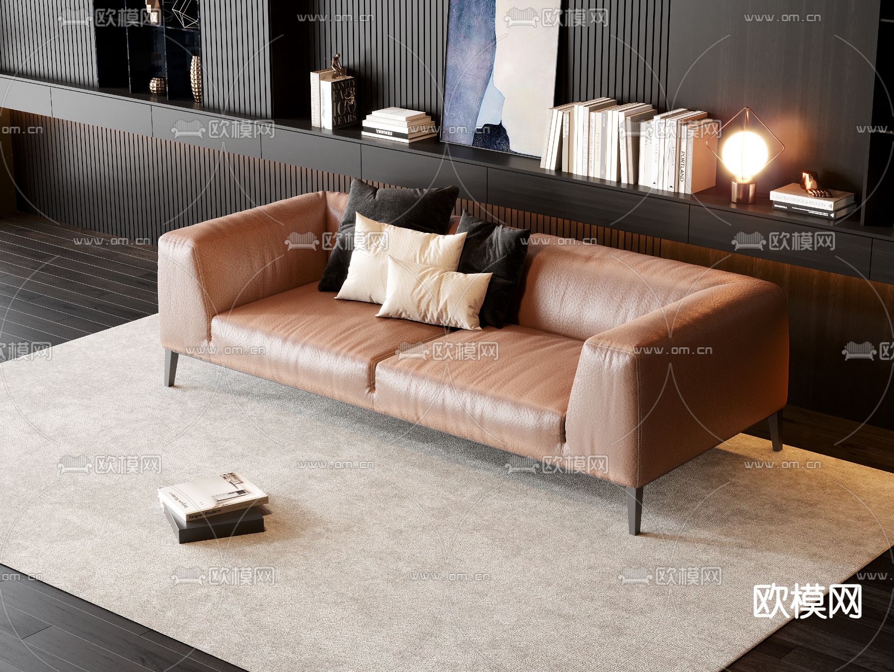 双人沙发su模型下载（渲染图2）