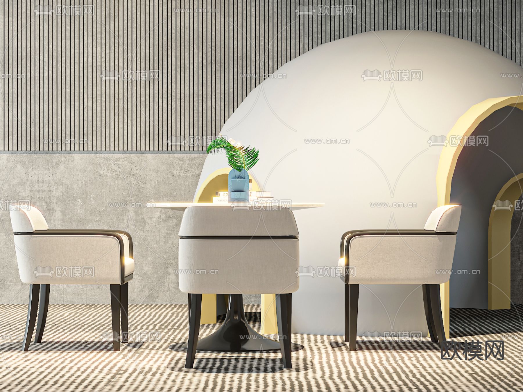 休闲椅子 洽谈桌椅3d模型下载