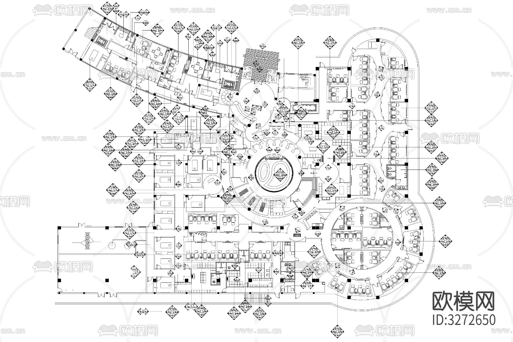 娱乐休闲会所平面布置cad图库下载（渲染图9）