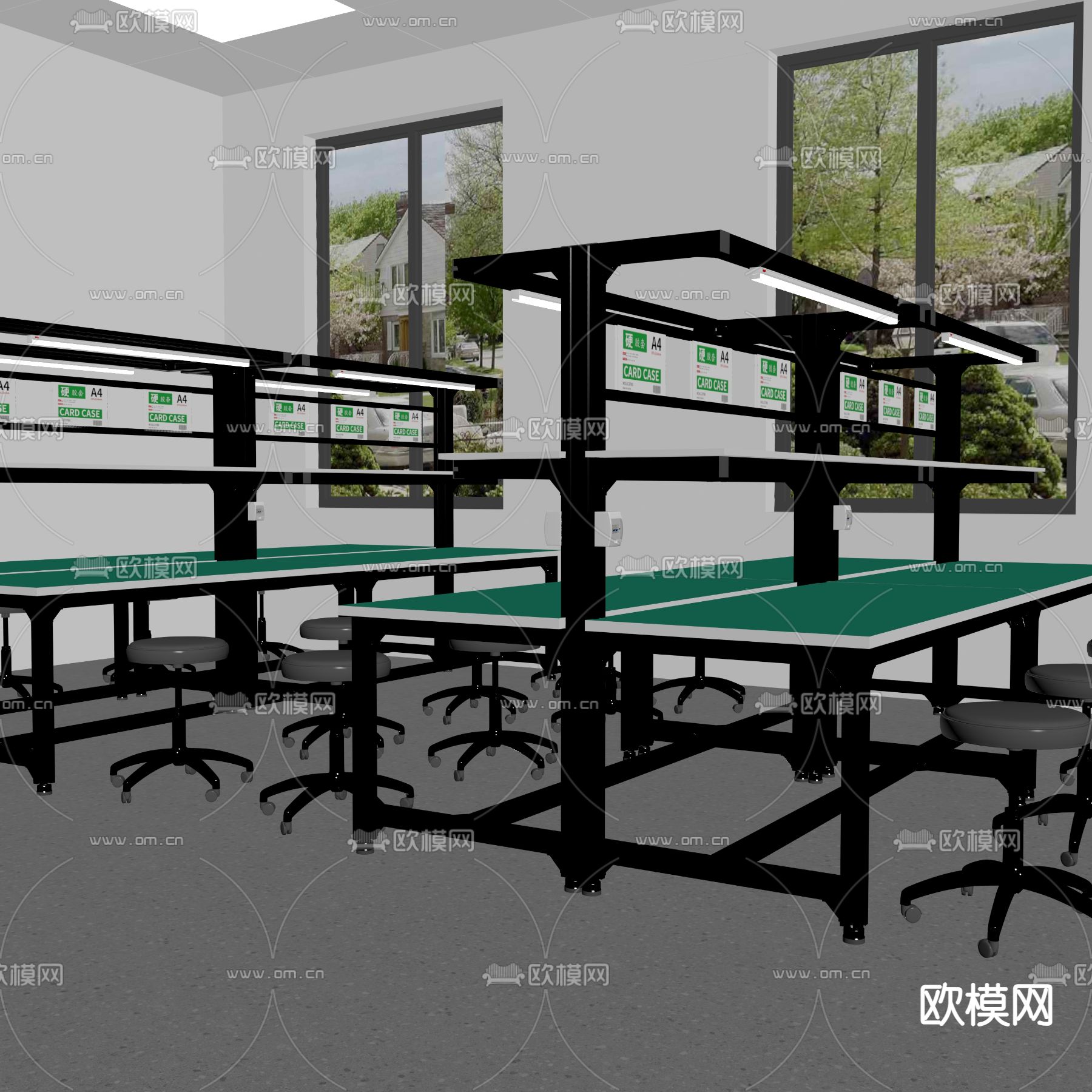 防静电工作台 操作台 手工台su模型下载（渲染图1）