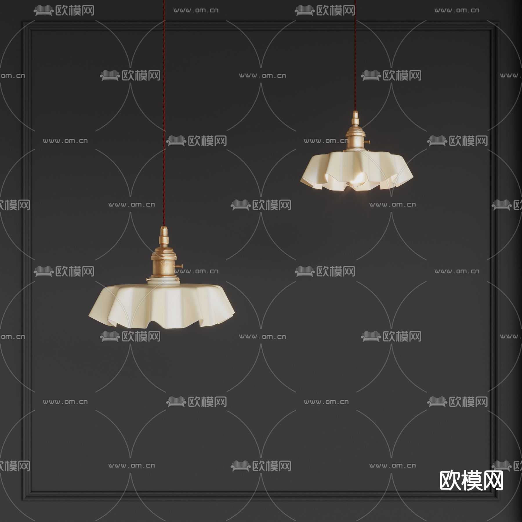 奶油风吊灯 花朵吊灯3d模型下载