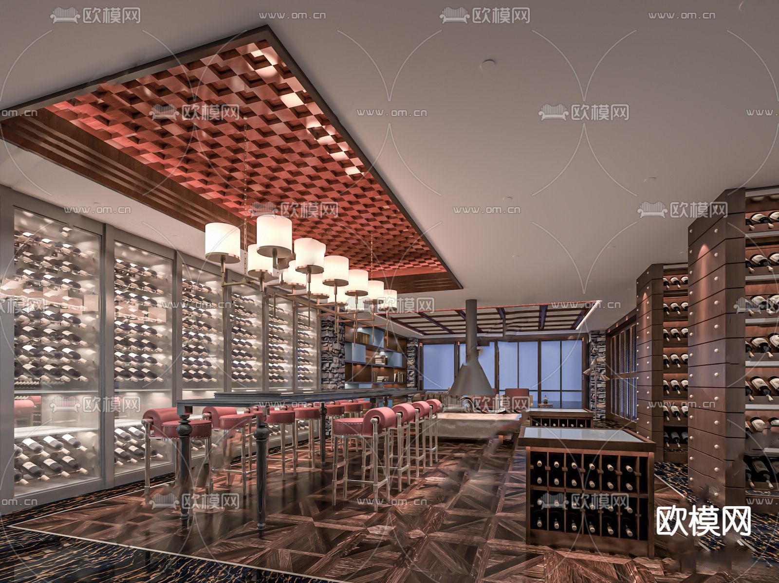 藏酒室su模型下载（渲染图2）