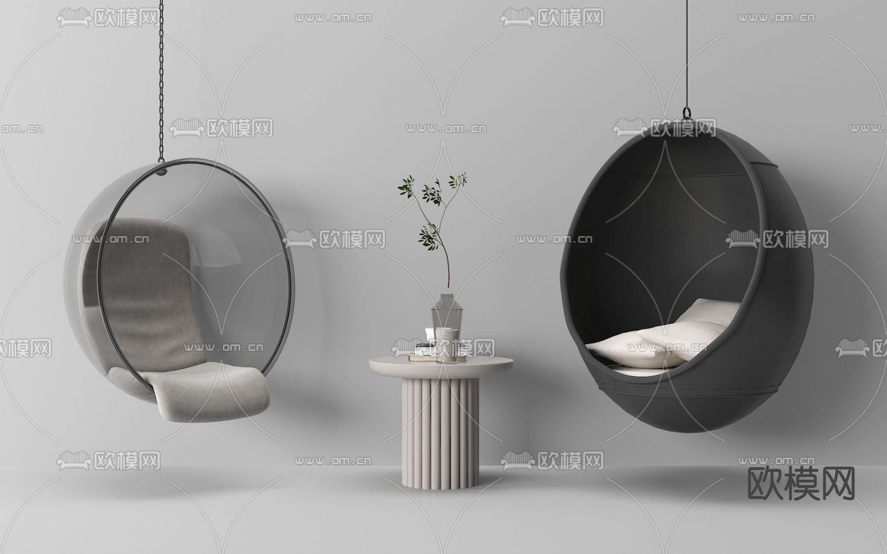 现代摇篮椅 秋千椅3d模型下载