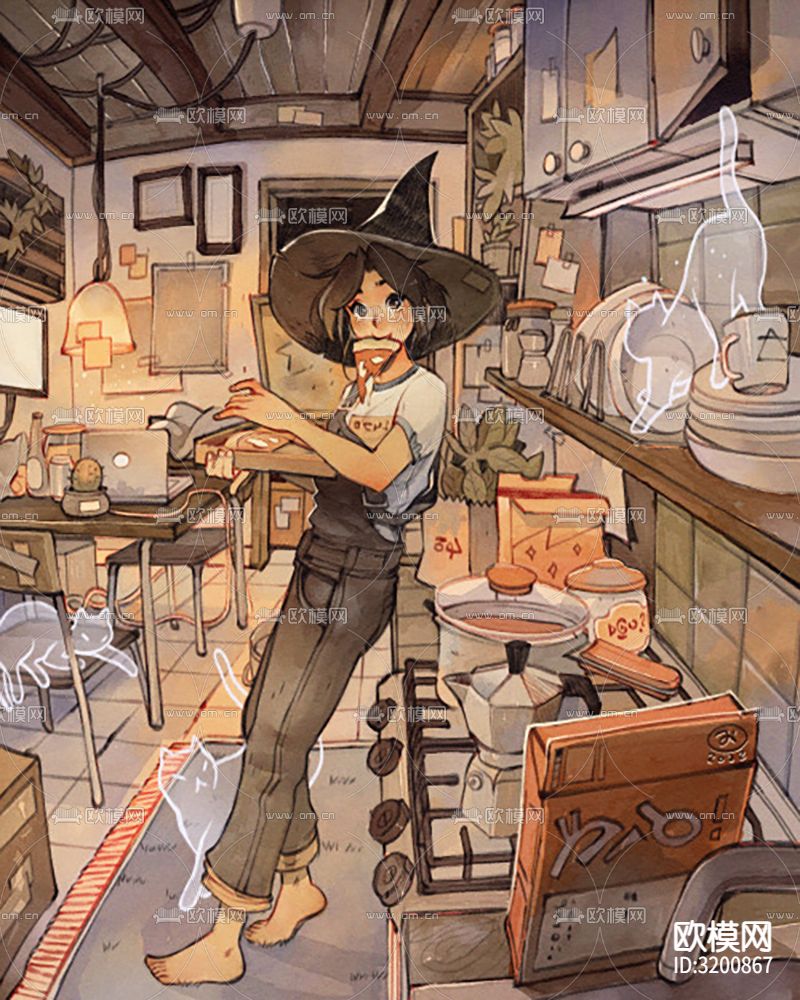 卡通游戏 人物装饰画贴图下载