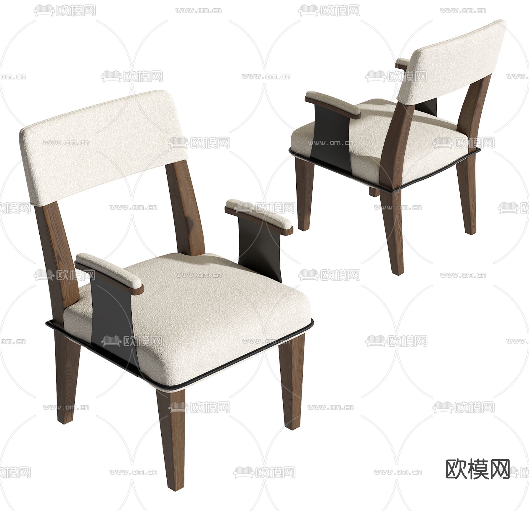 北欧椅子 休闲椅su模型下载（渲染图2）