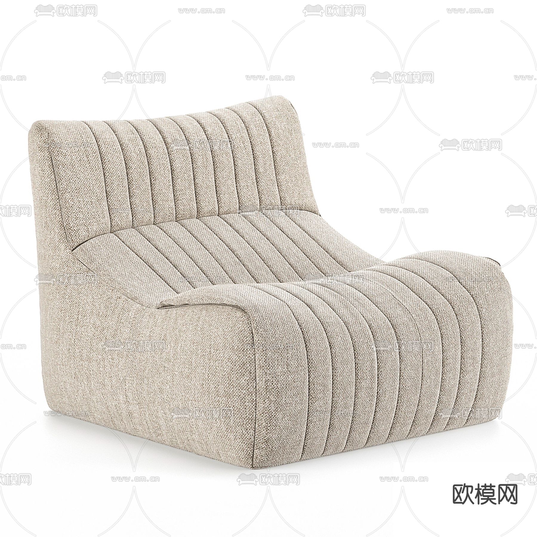 Ligne Roset现代布艺休闲椅3d模型下载（渲染图1）