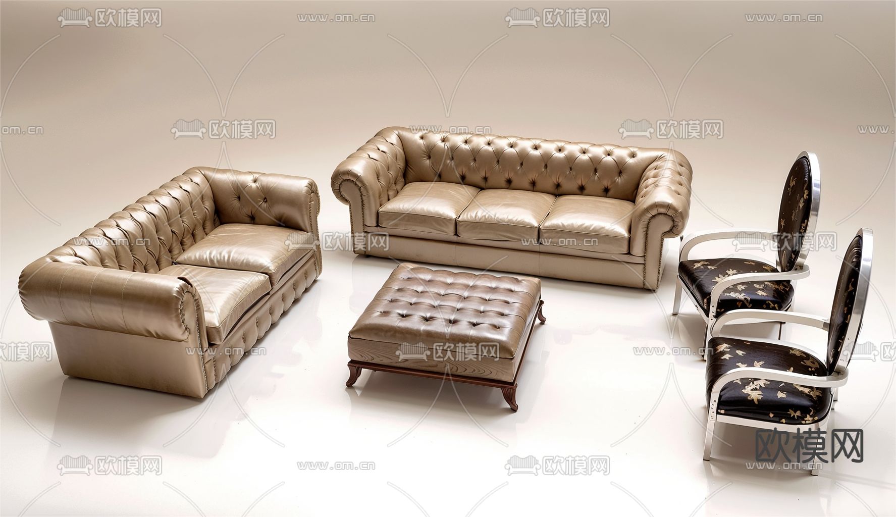 欧式组合沙发su模型下载（渲染图2）