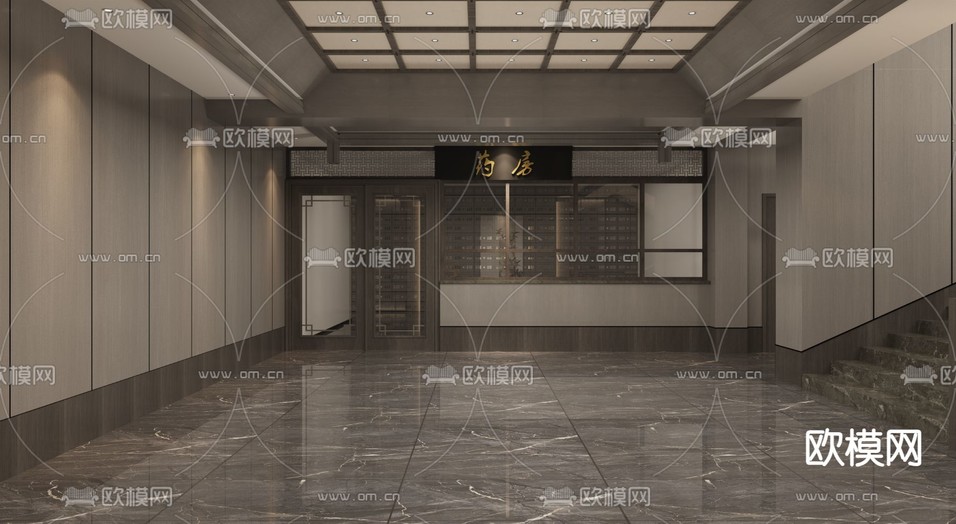 中医院药房3d模型下载(渲染图1)