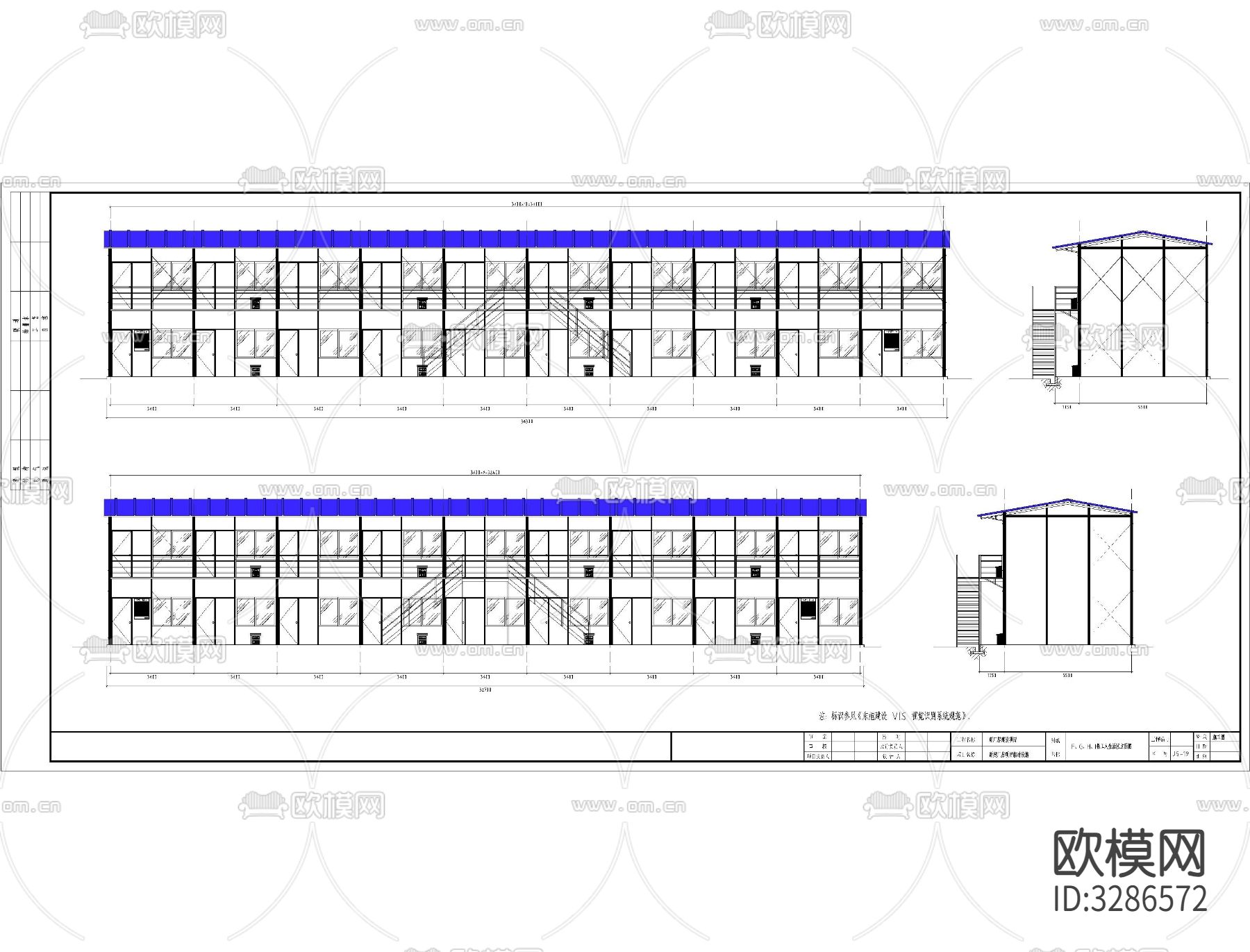 工地临设CAD施工图下载（渲染图3）
