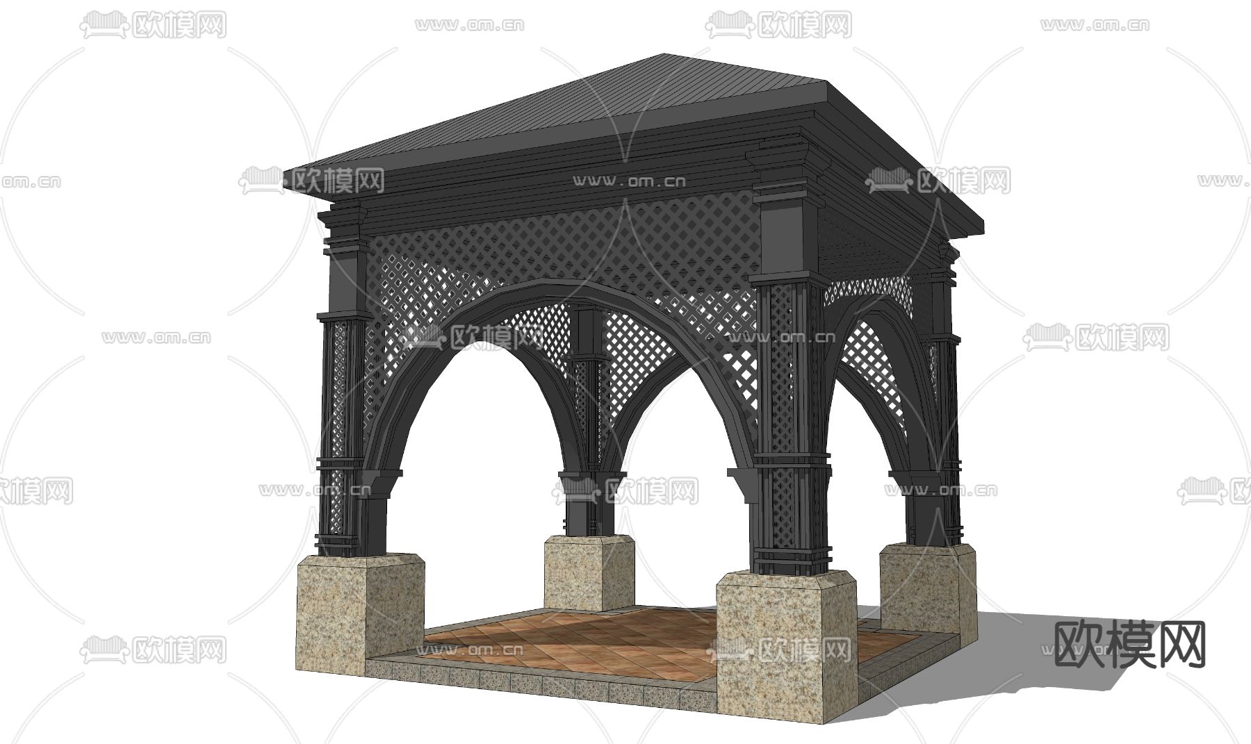 欧式亭 新古典亭 方亭 圆亭su模型下载