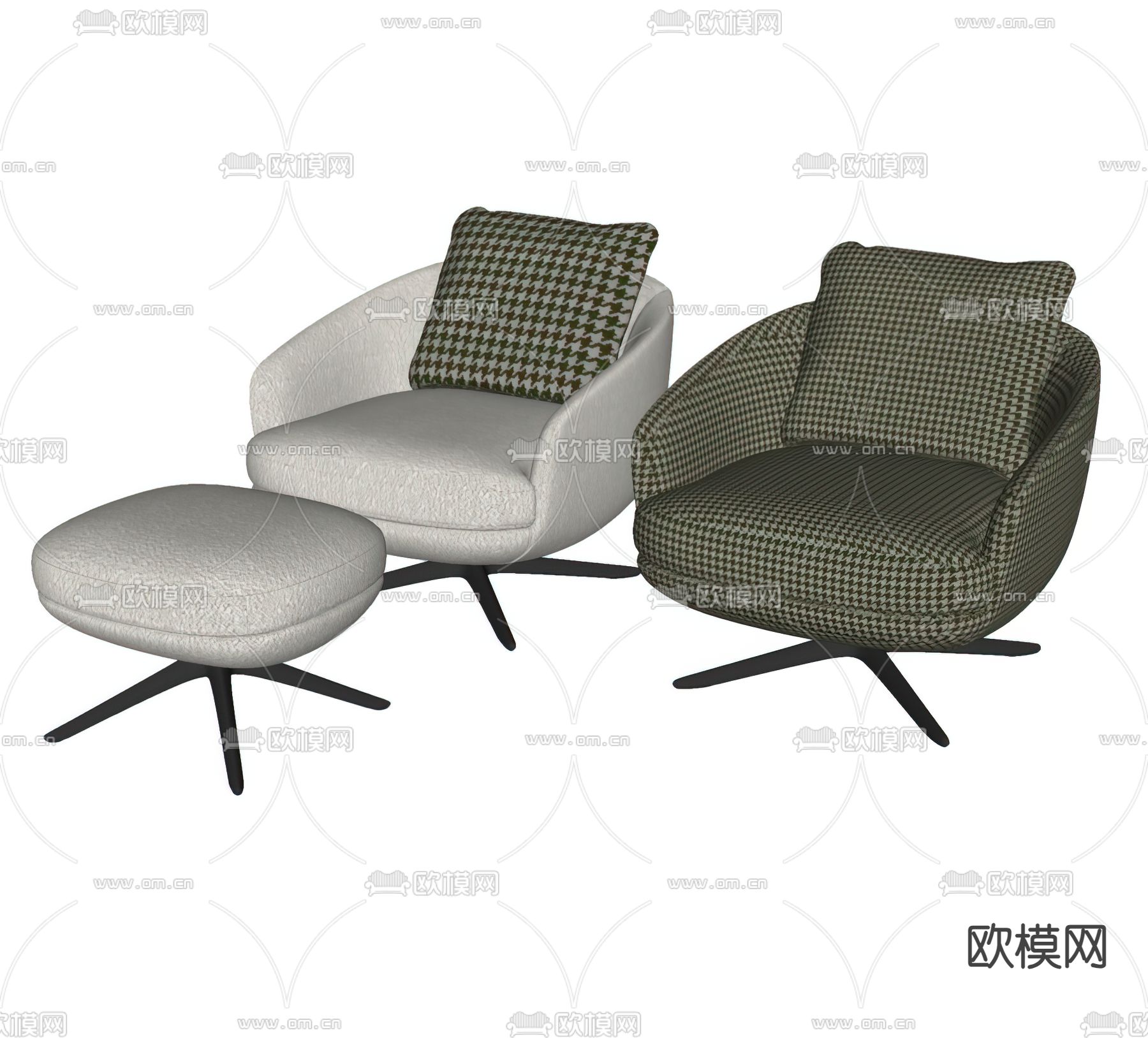 Minotti 休闲椅su模型下载（渲染图1）