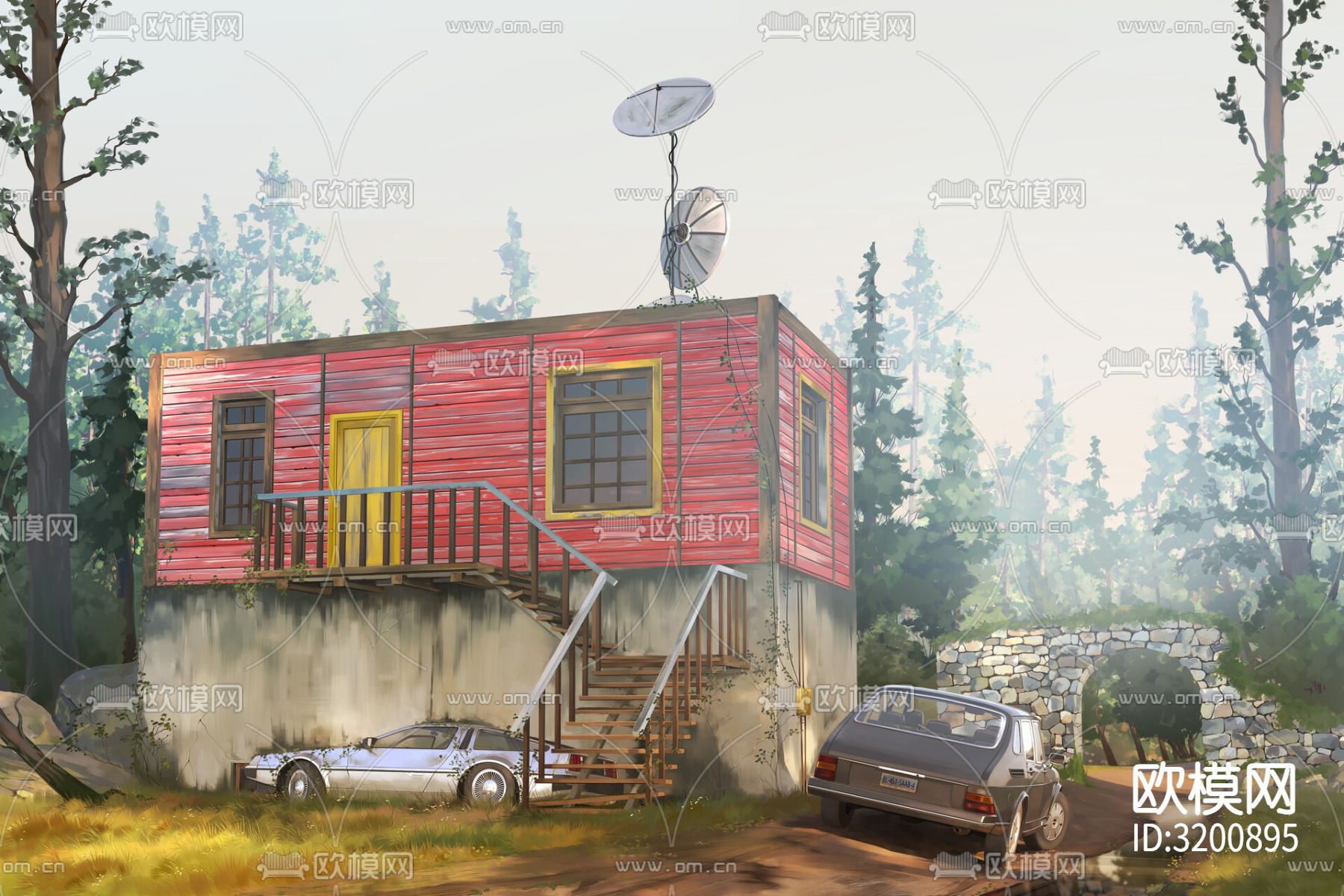 欧式风景油画贴图下载