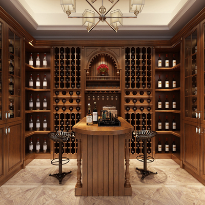  现代酒窖 品酒室su模型 