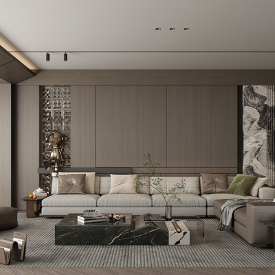  Minotti客厅 组合沙发su模型 