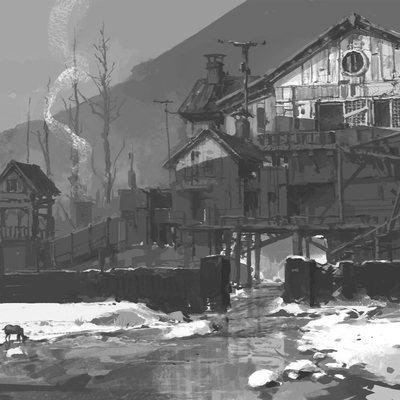  风景装饰画 简约画贴图 