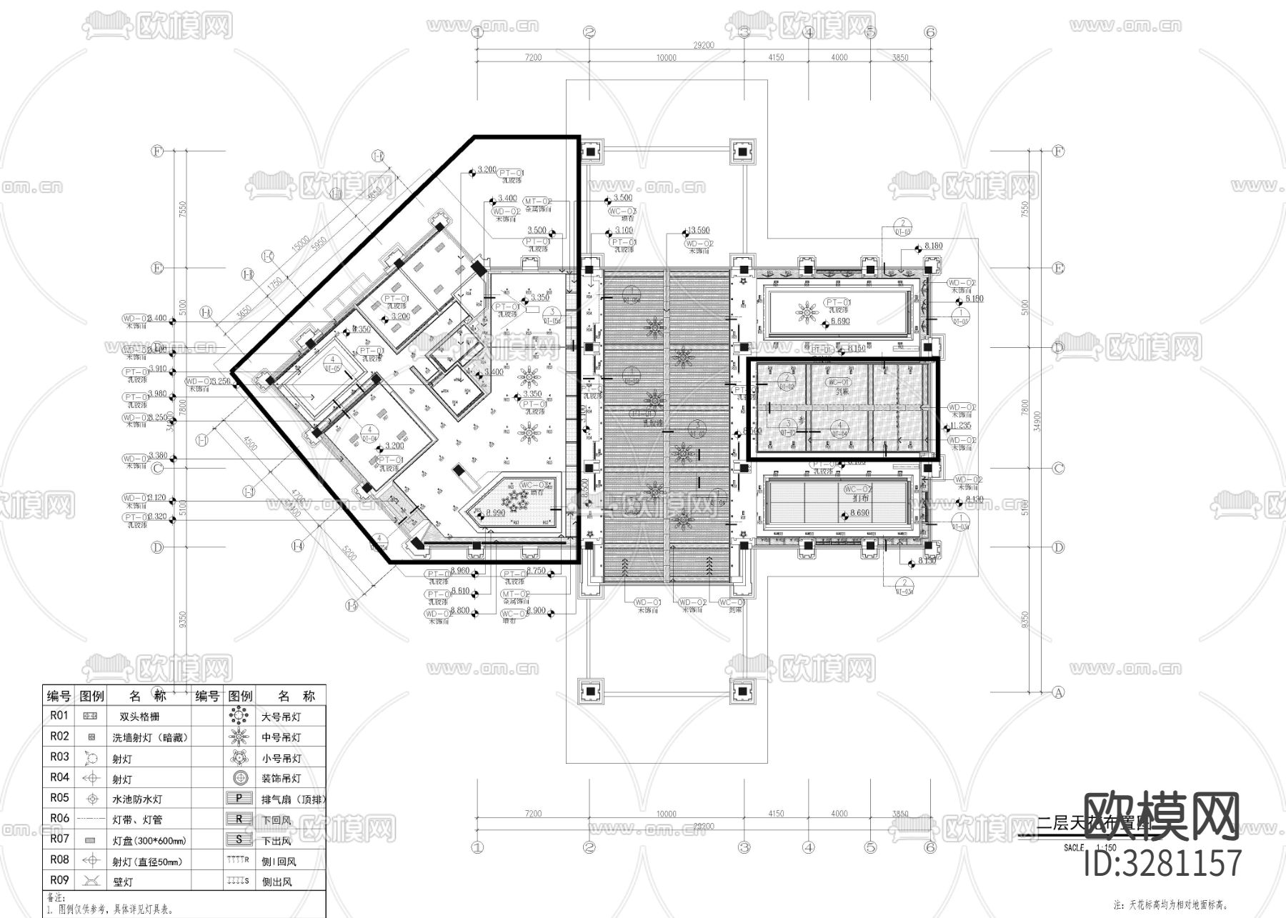 1610㎡售楼处 售楼中心cad施工图下载（渲染图3）