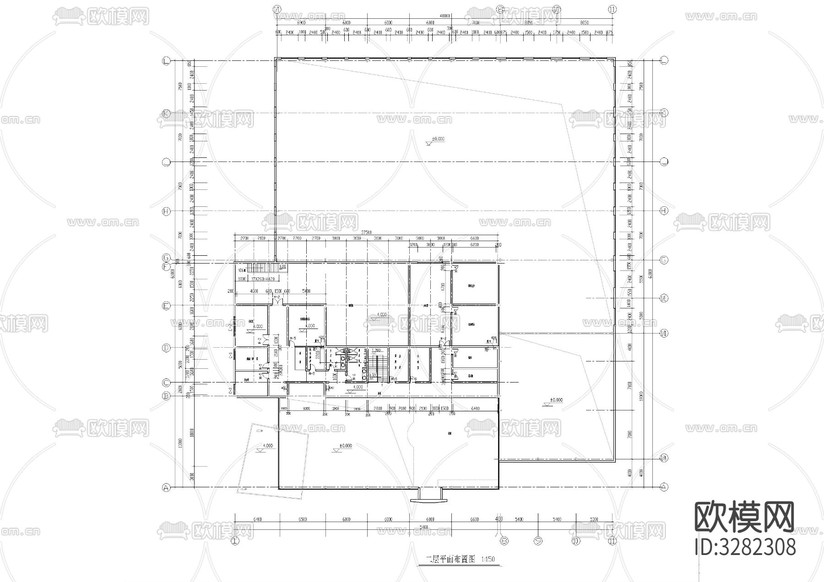 福特4S店展廳建筑cad施工圖下載(渲染圖2)
