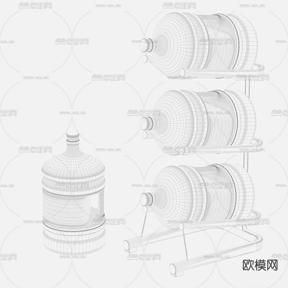 桶装水 架子 置物架3d模型下载(渲染图3)