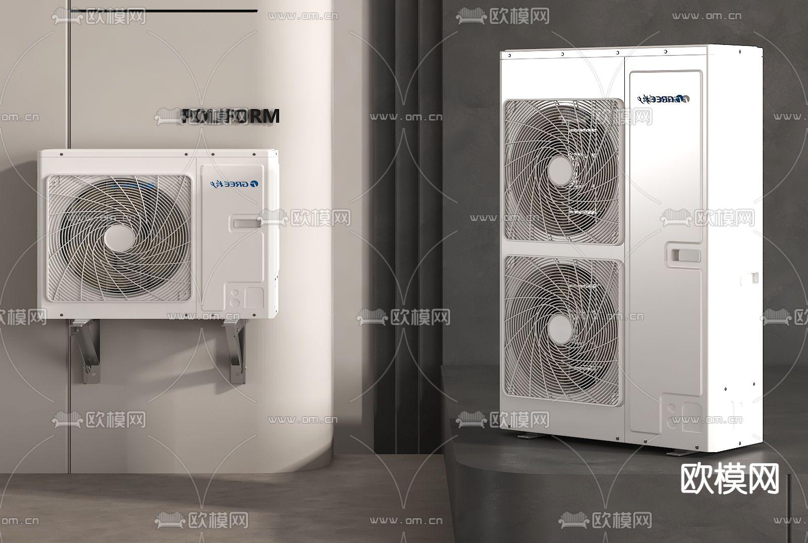 空调 外挂空调su模型下载（渲染图2）