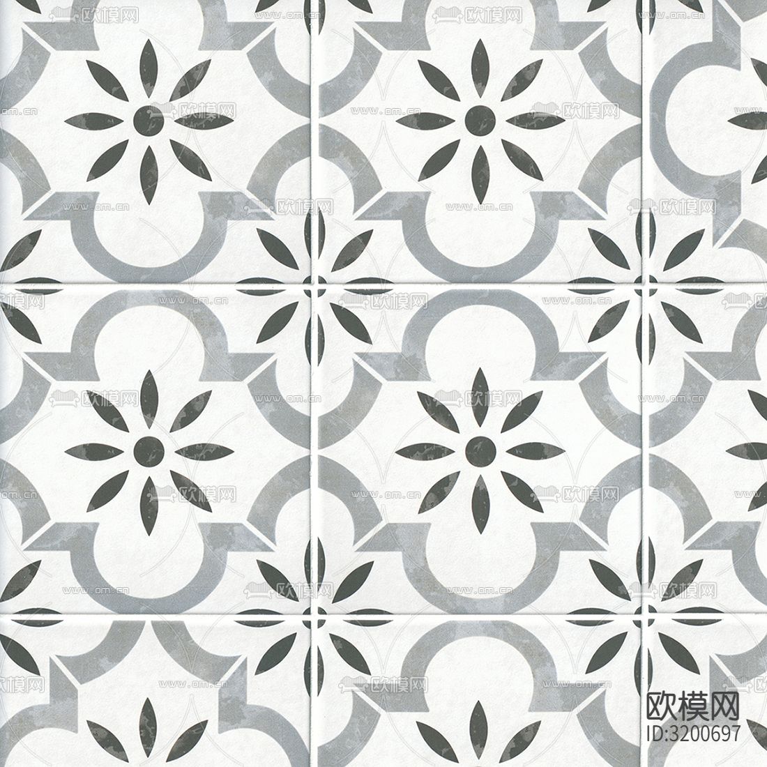 白色现代花砖贴图下载
