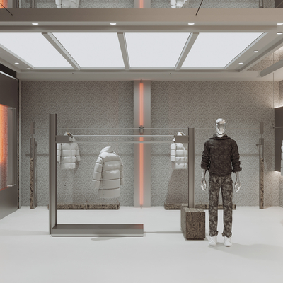  男装服装店su模型 