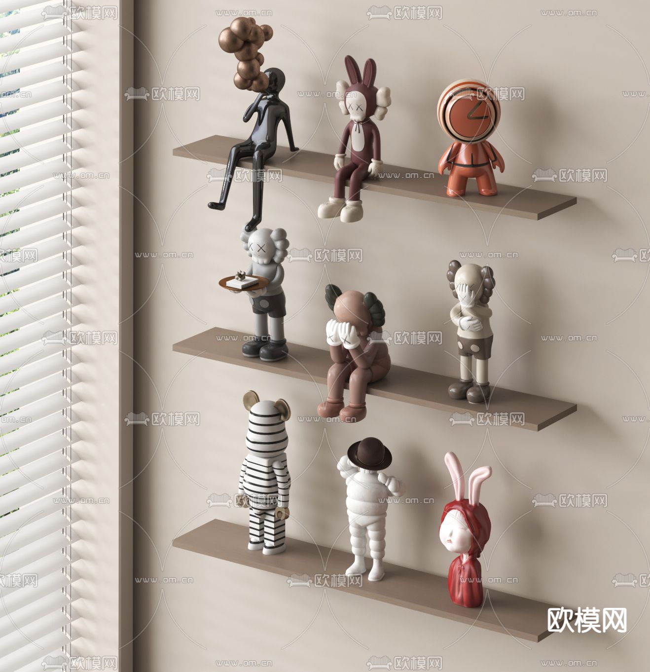 公仔雕塑摆件 卡通摆件su模型下载（渲染图2）