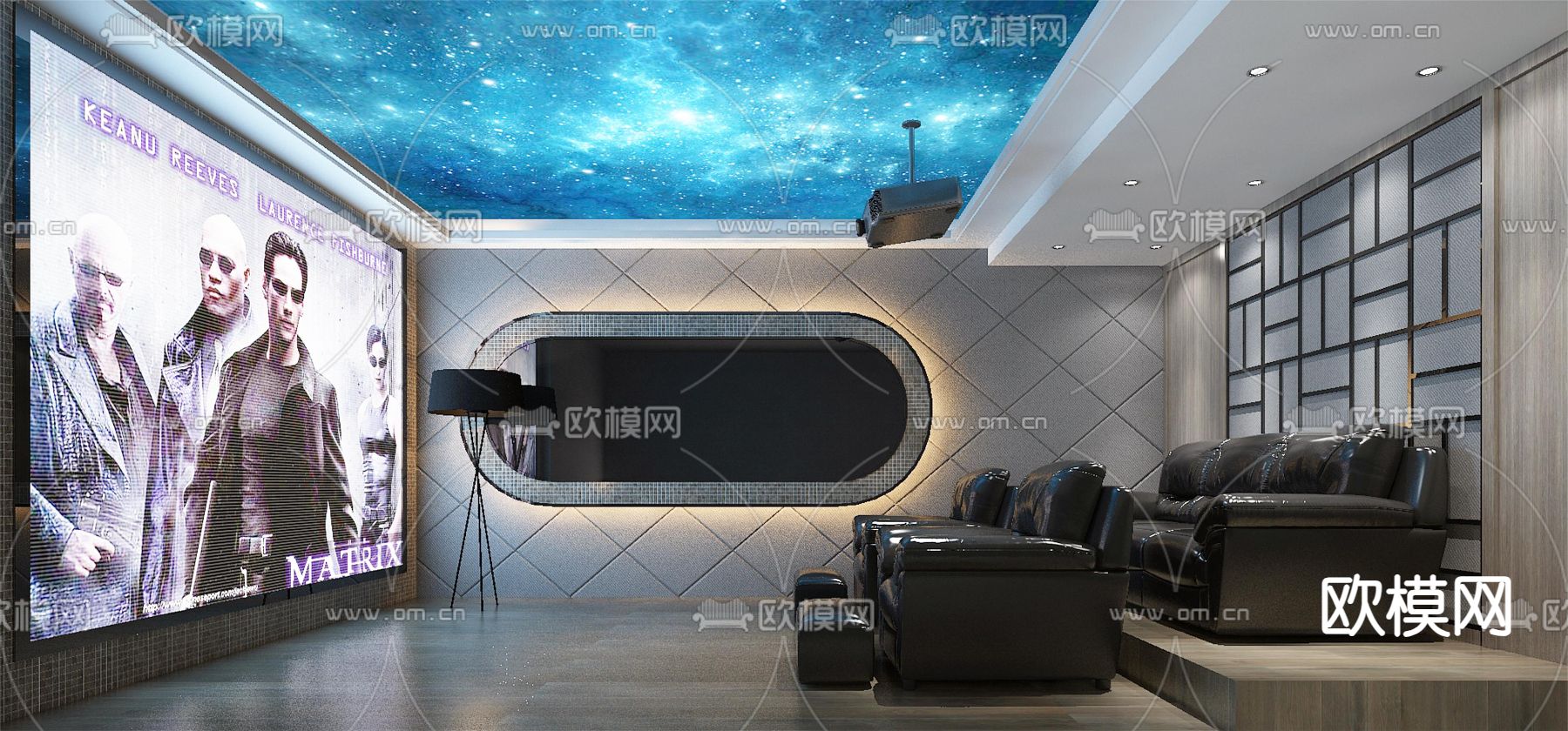 视听室 影音室 家庭影院3d模型下载