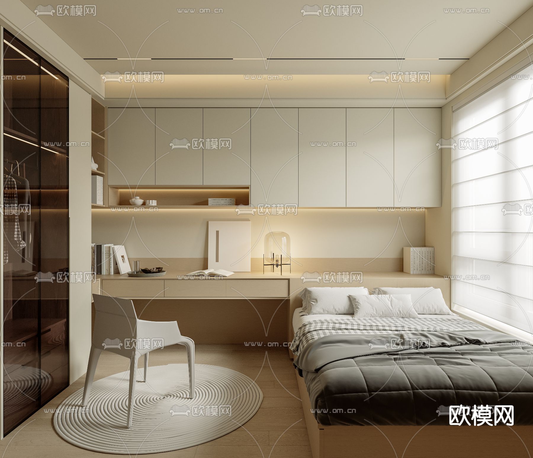 榻榻米卧室 次卧3d模型下载